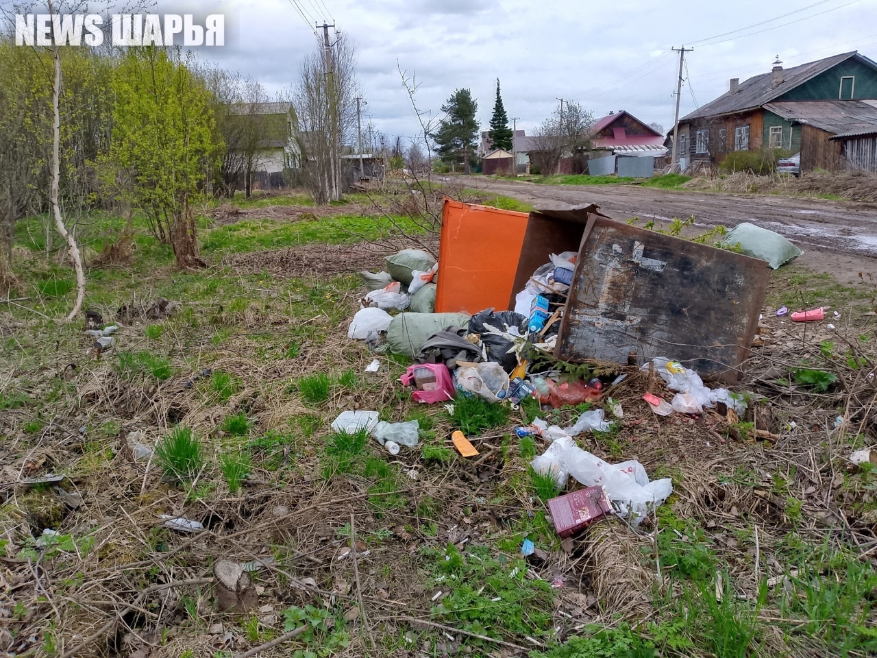 Неизвестные разгромили мусорные баки в Шарье